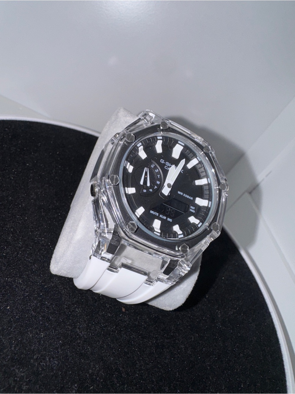 Casio G-Shock Clear Case White Band AP Analog-Digital Watch